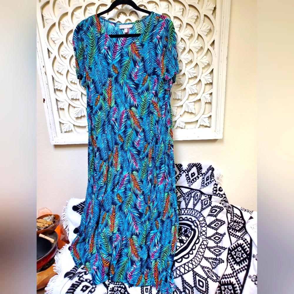 Woman Within Leaf Dress Size 14/16 Petite